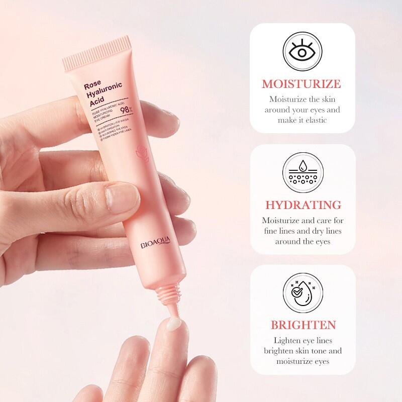 Contorno de Ojos Hidratante con Ácido Hialurónico y Rosa – 20g