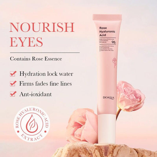 Contorno de Ojos Hidratante con Ácido Hialurónico y Rosa – 20g
